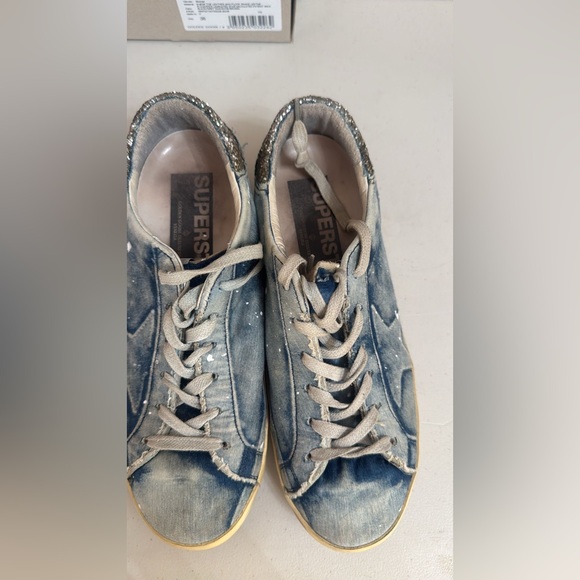 Golden Goose Blue and Silver Sneakers - Picture 1 of 10